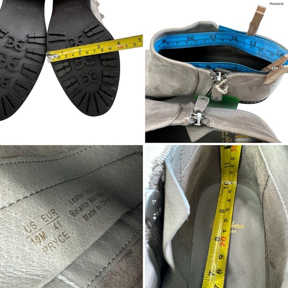 Sam Edelman Pryce Putty Suede Block Heel Ankle Booties Size 10M - Picture 15 of 16